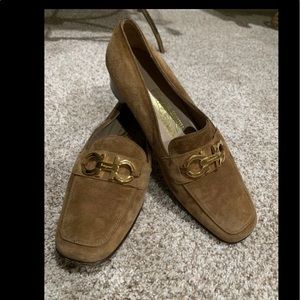 Authentic Salvatore Ferragamo Leather Suede Women Shoes